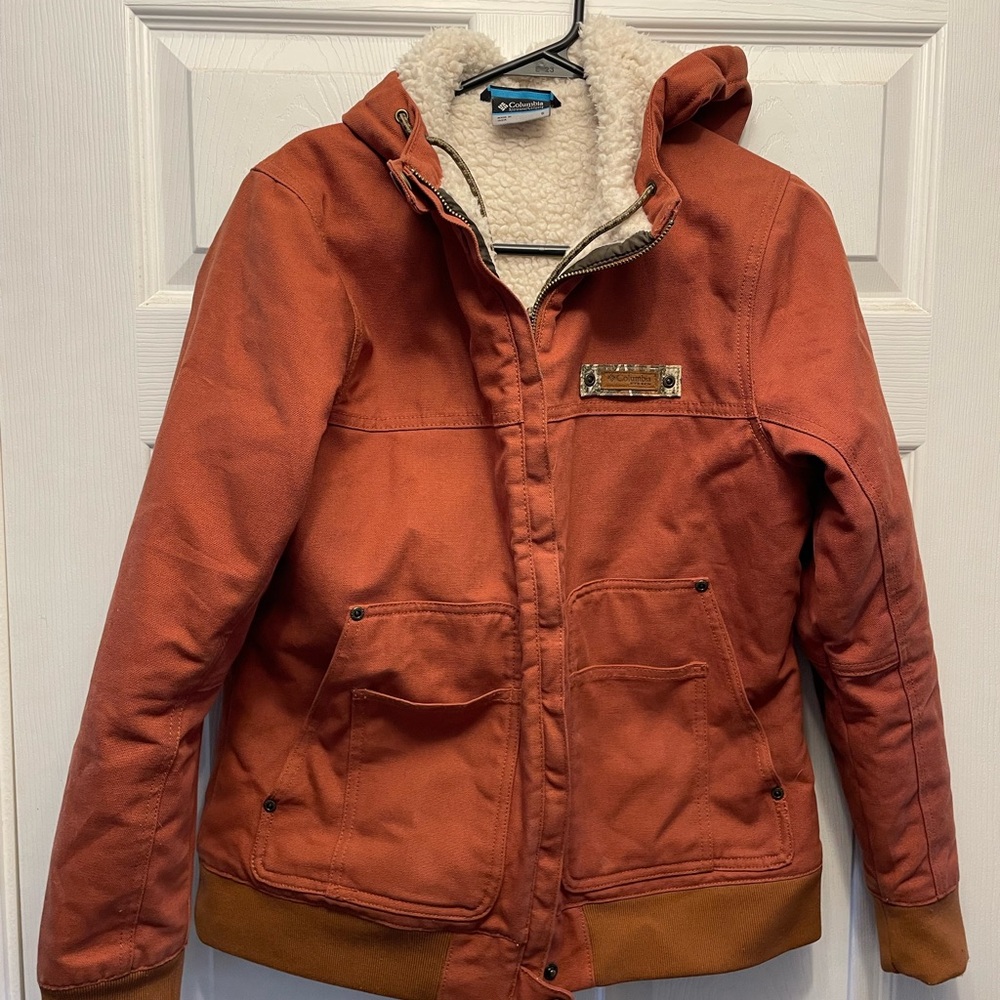 Columbia burnt orange Roughtail field Sherpa Jacket